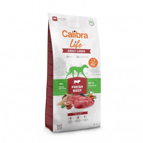 Dog Food - CALIBRA Life Adult Large Fresh Beef 12kg Gluten-Free 25% Protein