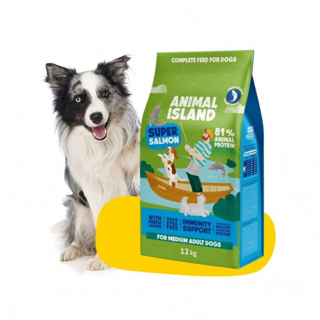 Dog Food - ANIMAL ISLAND Adult Medium Salmon Grain-Free 12kg
