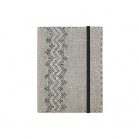 Raamatkalender Minister Tikand Päev  (linane) Kirivöö hõbe/hall, A5 spiraalköide, linasest kangast, 