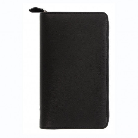 Filofax - Saffiano Personal compact Zip Black (must), lukuga 2026a.