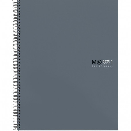 Kaustik A4 80l joon spiraal 4-ne augustus, kartong kaaned CALM GRAPHITE Miquelrius