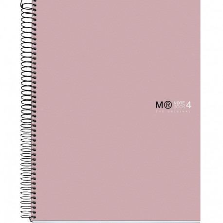 Kaustik A4 120l 5x5 ruut spiraal 4-ne augustus, 4-värvi register, kartong kaaned CALM SAND Miquelriu