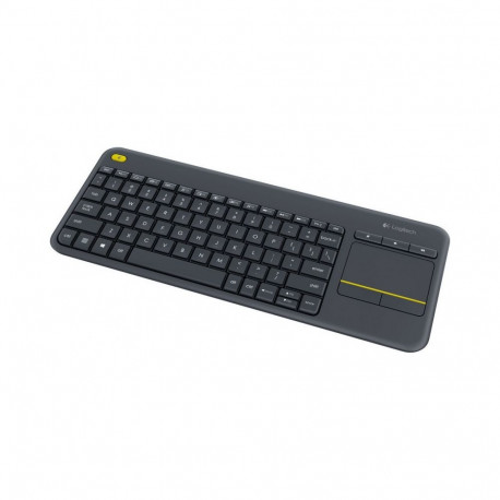 Logitech K400 Plus Touch Wireless Keyboard, RF Wireless, US, Black