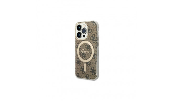 Guess Guess GUHMP14LH4STW iPhone 14 Pro 6.1" brown/brown hardcase 4G MagSafe