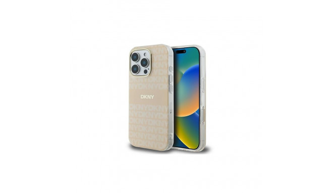 DKNY DKNY Repeat Texture Pattern With Stripe iPhone 16 Pro Max Case - Pink