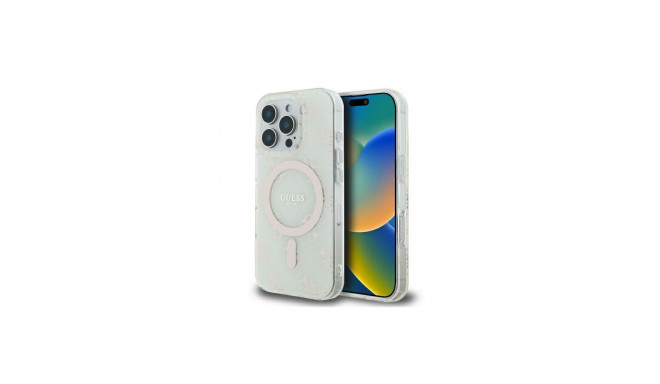 Guess Guess IML 4G Background MagSafe iPhone 16 Pro Case - White