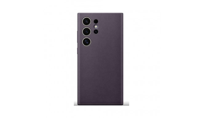 Samsung - Galaxy S24 Ultra Leather Cover case Dark Violet