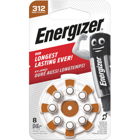 Energizer hearing aid battery Zinc Air AZ312DP8 TL8