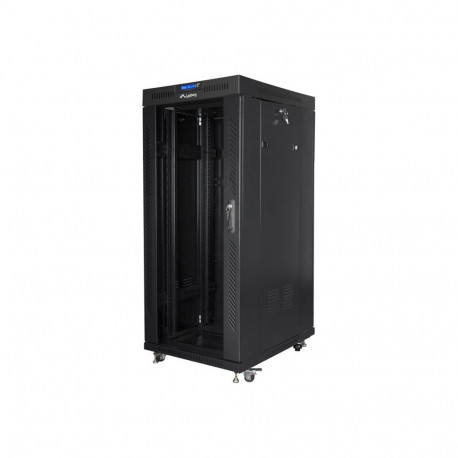 Lanberg Rack cabinet 19" free-standing 27U/600x800 (flat pack) with glass door lCD V2, black |