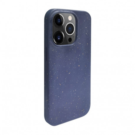 iLike Apple iPhone 14 Pro MaxSilicone plastic case Eco Print Design Blue