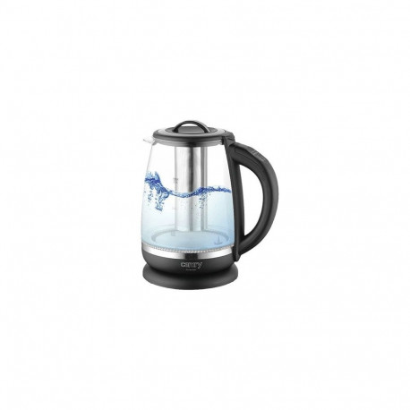 Camry Kettle CR 1290 Standard, 2200 W, 2 L, Plastic/glass, Black/Transparent, 360 rotational base