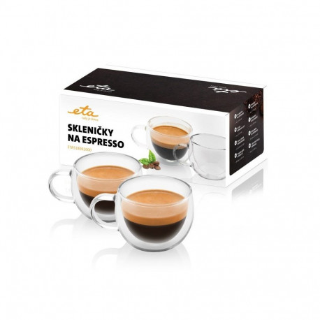 ETA Espresso cups 518091000 For espresso coffee, 2 pc(s), Dishwasher proof, Glass