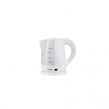 Mesko Kettle MS 1276 Standard, Plastic, White, 1600 W, 360 rotational base, 1 L