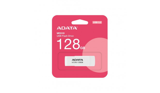 ADATA UC310 128GB USB Flash Drive, White