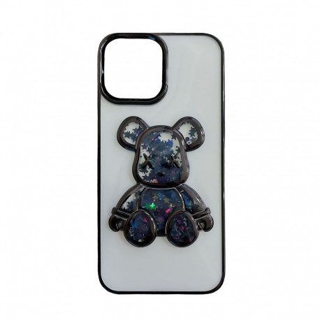 iLike Apple iPhone 14 Silicone Case Print Desire Bear Black