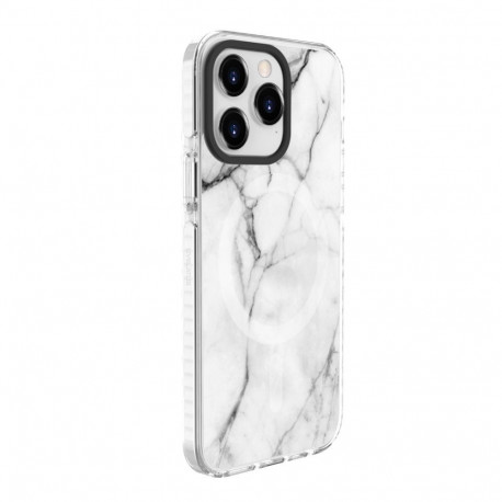 Evelatus Apple iPhone 15 Pro PC+TPU With MagSafe Customized Print Marble White