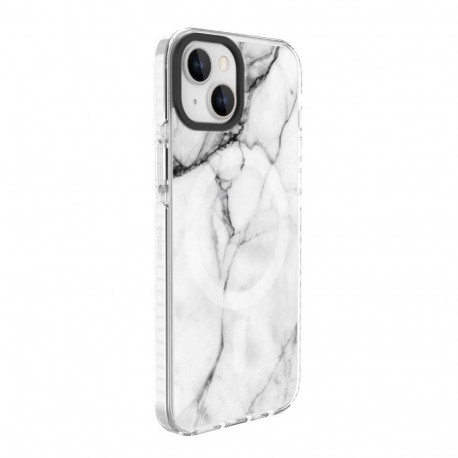 Evelatus Apple iPhone 15 PC+TPU With MagSafe Customized Print Marble White