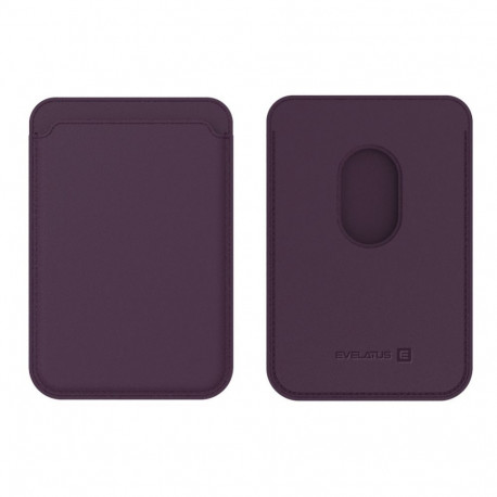 Evelatus Universal iPhone Genuine leather wallet with MagSafe Deep Purple