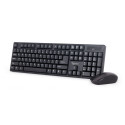 Gembird KBS-W-01 Keyboard and Mouse Set, Wireless, Mouse included, Batteries included, US, Black, Nu