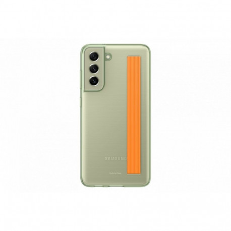 Samsung Galaxy S21 FE Clear Strap Cover Case Olive Green