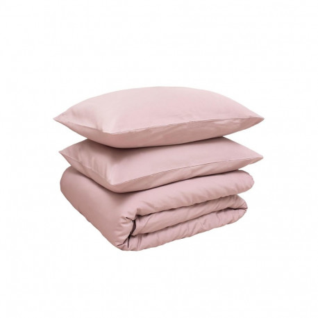 BED COV SET SOLID POWDER SATEEN 200X220