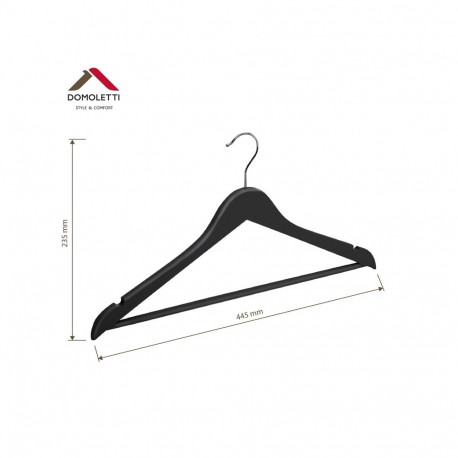 RUBBER COATED HANGER LSR013C BLACK 3PCS
