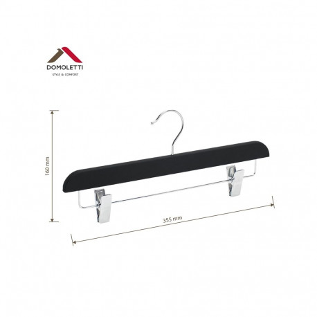 RUBBER COATED HANGER LSR023 BLACK 2 PCS