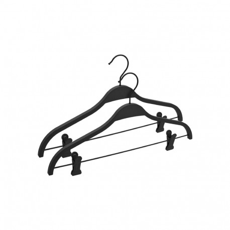 RUBBER COATED HANGER LR040 BLACK 2 PCS