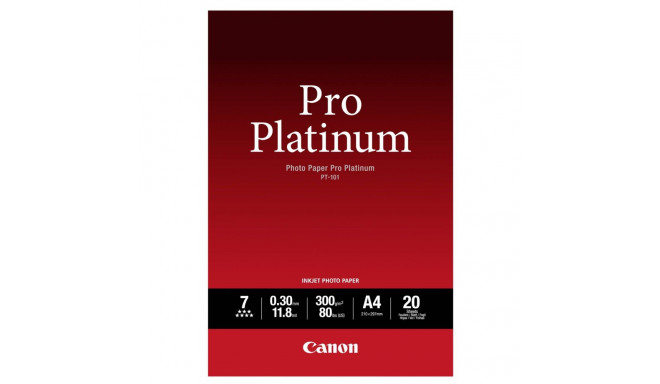 Canon PT-101 A 4, 20 sheet Photo Paper Pro Platinum   300 g