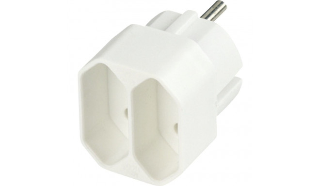 REV Euro-Doppelstecker valge