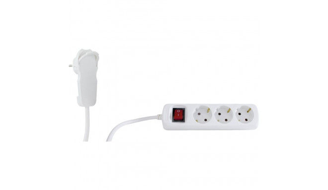 REV Multiple Socket Outlet 2m 3-fold Flat Plug w. switch white