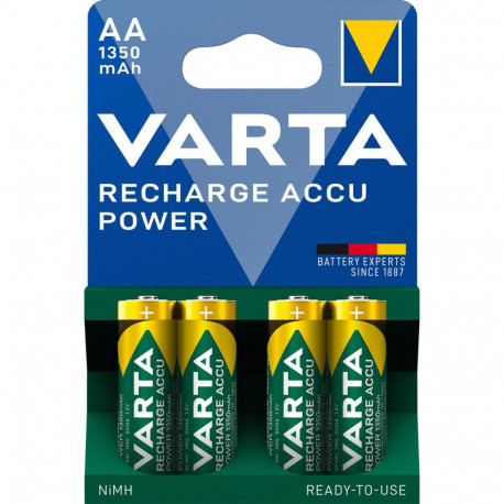 1x4 Varta RECHARGE ACCU Power 1350 mAH AA Mignon NiMH laetav aku