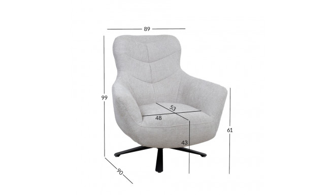 Tugitool HELGA 89x90xH99cm, helehall