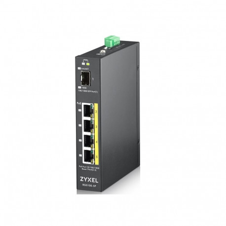 Zyxel RGS100-5P Unmanaged L2 Gigabit Ethernet (10/100/1000) Power over Ethernet (PoE) Black