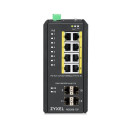 Zyxel RGS200-12P hallatav L2 gigabit ethernet (10/100/1000) toitega üle etherneti (PoE) must