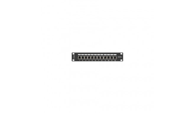 Lanberg Patch Panel 12 porti 1U 10" cat.5E FTP varjestatud must