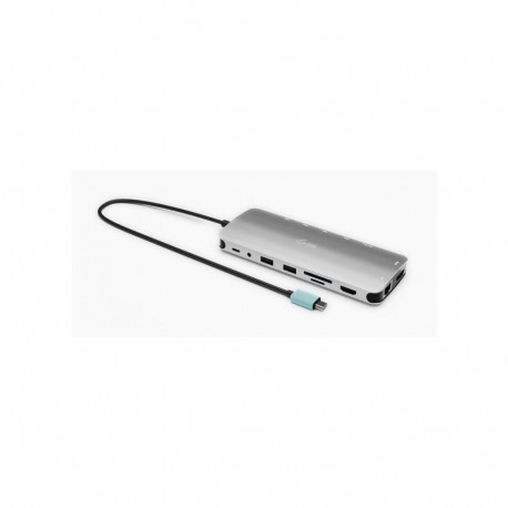 I-TEC USB-C metall NanoDock 2xHDMI 1xUSB-C video 1xGLAN 1xaudio/mikrofon 1xSD/microSD 1xUSB 3.2 3xUS