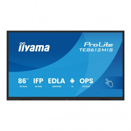 IIYAMA TE8612MIS-B4AG 86inch iiWare13E Android 14 EDLA/non-EDLA 8/128GB 40-Points PureTouch IR with 