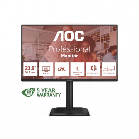 AOC 24E4CV 23.8inch FHD IPS 120Hz 4ms 300cd/m2 HDMI DP USB-C PD90W Speakers Pivot