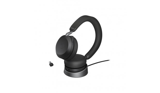 JABRA Evolve2 75 on-ear Bluetooth juhtmevaba aktiivse mürasummutusega USB-C mürasummutav must optime