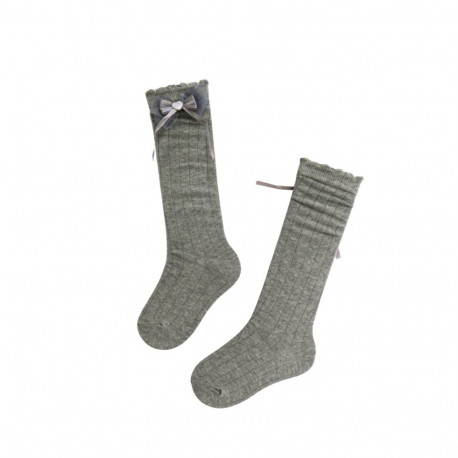 SOKISAHTEL BETTINA halli värvi lipsuga põlvikud lastele 438