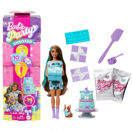 Barbie® Party Unboxed Reveal sünnipäeva üllatusnukk, brünett