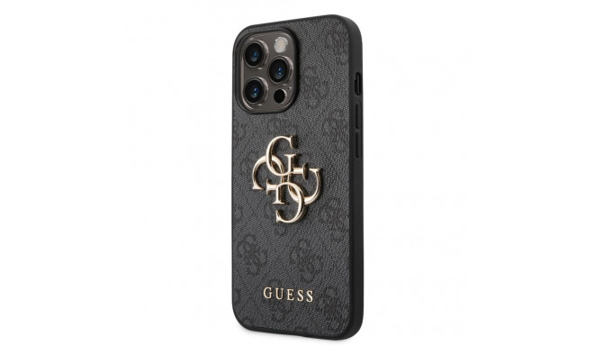 Guess - Guess PU 4G Metal Logo Case for iPhone 14 Pro Grey