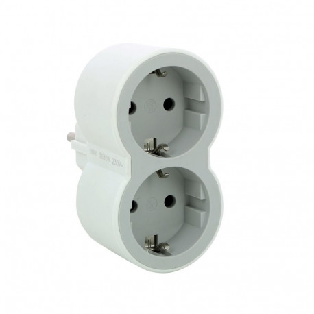 MOP SCH 2X2P+E FRONT OUTLETS WHITE/GREY