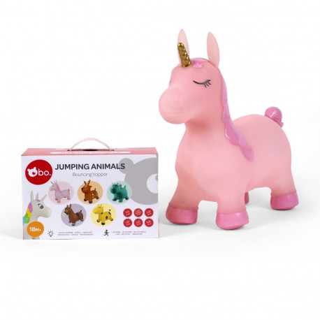 bo. Jumping animal Pink unicorn