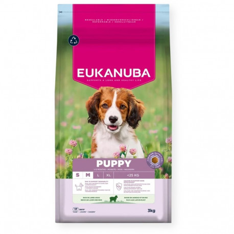 EUKANUBA kutsika väikese/keskmise tõu lambaliha ja riisiga kuiv koeratoit 3kg