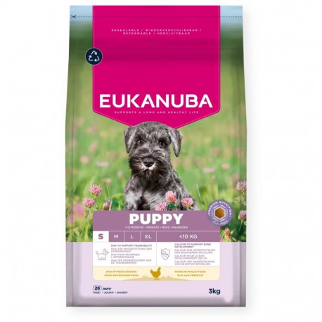 EUKANUBA Puppy Small rikkalik kanaga kuiv koeratoit 3kg