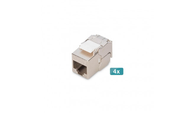 Digitus CAT 6A compact keystone module, shielded, tool-free mounting connection, 4 pcs.