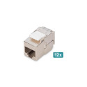 Digitus CAT 6A compact keystone module, shielded, tool-free mounting connection, 12 pcs.