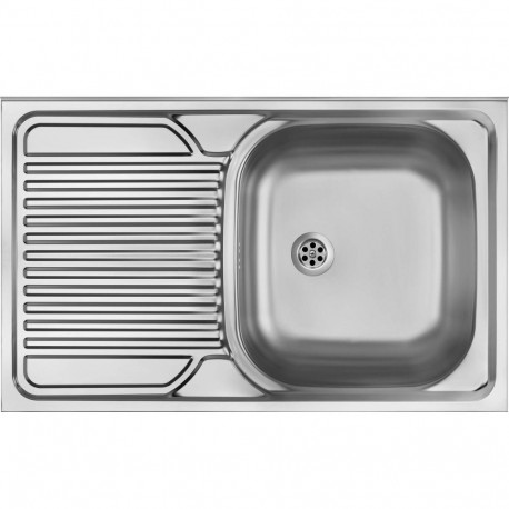 Deante Tango ZM5_011L Satin Steel Sink, Drainer on the Left